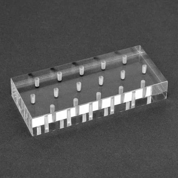 Clear Plexiglass 50-Hole Bur Block-Friction Grip