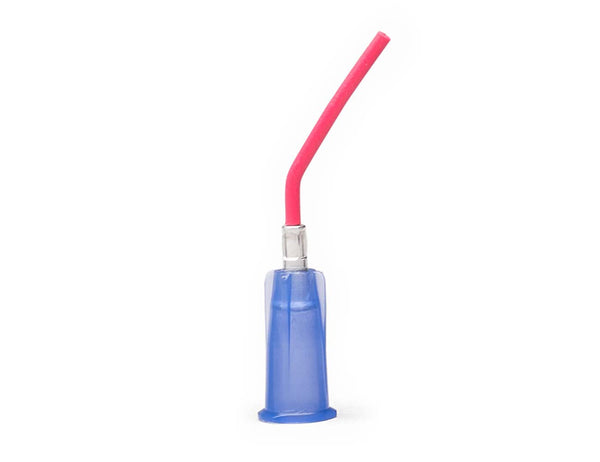 Applicator Tips Dark blue, 22 ga X 1/2”, Prebent Red Dropper tips - pkg. 75