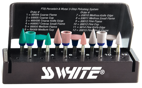 JAZZ RA PORCELAIN POLISHER 3 STEP P3S 12 PC. KIT - 1 PACK