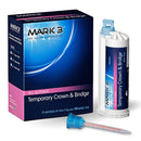 MARK3 Temporary Crown & Bridge Material - B1, 50ml 10:1 Cartridge and 10 Tips. Setting time: intraoral 2-3 minutes. Full set: 6-7 minutes.