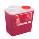 Small 4 quart Sharps Disposal Container, Chimney-Top, Red.