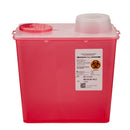 Medium 8 quart Sharps Disposal Container, Chimney-Top, Red.