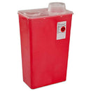 Large 14 quart Sharps Disposal Container, Chimney-Top, Red.
