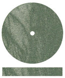 Rubber Wheels Green Medium Square Edge, Aluminum Oxide for Fast Finishing of All Metals, 7/8" x 1/8". Package of 100 Wheels.