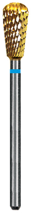 G077E.060 Regular Cross Cut, Titanium Nitride Coated Carbide Bur. Single Bur.