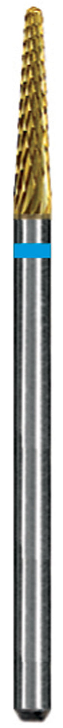 G261E.023 Regular Cross Cut, Titanium Nitride Coated Carbide Bur. Single Bur.