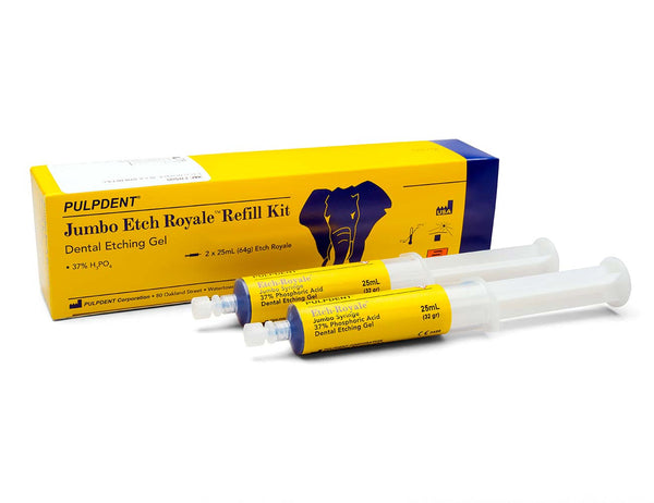 Etch Royale Dental Etching Gel - 37% Phosphoric Acid Jumbo Refill: 2 x 25 mL  (65 gm) syringes