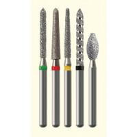 NTI FG #877.009 Medium Grit, Beveled Cylinder Diamond Bur. Package of 5 ...