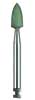 NTI Silicone Polishers, Green - for Alloys, Amalgam, and Composites, Autoclavable, RA/Latch Shank, Size 3.1 mm, Package of 10 Points.