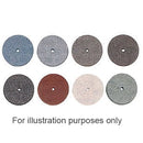 Rubber Polishing Wheels- 7/8" x 1/8" (22.2 x 3.1 mm), Superior Green, 180 grit. 100/pk. - An "All Purpose" polishing wheel for all metals. Pure medium fine silicon carbide abrasive in a premium flexible rubber bond provides fast high quality finishing.