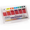 Gutta Percha Points - Medium, Color Coded, Sterile, Hand-Rolled, Spill-Proof Box of 120.