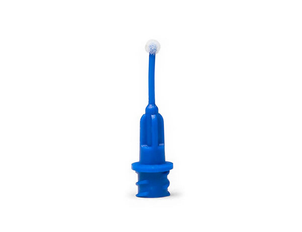 Applicator Tips Dark blue, 25 ga X 1/2”, All Plastic Flocked tips - pkg. 20