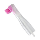 AntiSplatr Prophy Angle, Soft, Disposable, Pink, 500/Bx. Features a latex-free transparent cup to improve visibility and counter-clockwise blades for optimum paste retention. Splatter shield removes accumulated paste.