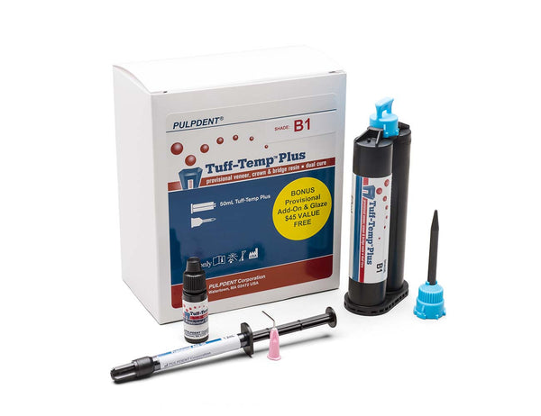 TUFF-TEMP PLUS 76 gm/50mL Automix Cartridge + 10 automix tips, A1 Shade