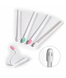 Saliva Ejectors White/Green Tip - Mint Scented 100/Bag. Premium saliva ejectors with wire-reinforced tube. Patented tip design. Engineered with longer rounded edges, smooth surfaces and perfectly placed side suction ports that help to enhance patient comfort while protecting delicate mucosal tissue. Prevents tissue from blocking suction.
