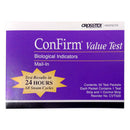 ConFirm Mail-In Value Test - 52 Packets (2 Strip Test). Postage Not Paid. 52 Test Packets, Each Packet Contains: 2 Strips (1 Test Strip & 1 Control Strip). Biological Monitoring Service for All Sterilizers. Compatible with steam, EtO, chemical vapor and dry heat sterilizers. Results in 24 hours for steam, 72 hours for chemical vapor and 7 days for dry heat and EtO from start of incubation period at processing laboratory. Results available online 24/7 on our secure, confidential website.