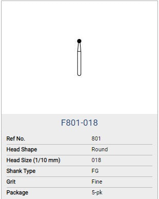 NTI Diamond Fine FG Round F801-018 5/PK