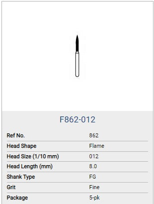 NTI Diamond Fine FG Flame F862-012 5/pk