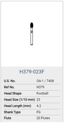 NITI Finishing bur FG 7408F Carbide (Yellow)