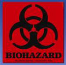 Biohazard Warning Label     100/roll