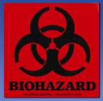 Biohazard Warning Label     100/roll