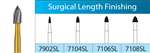 Trimming & Finishing Burs #7108SL Surgical Length Finishing 20 Blade (5pk)