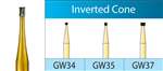 GREAT WHITE GOLD Carbide Burs #GW-34 Inverted Cone (10pk)