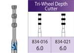 PIRANHA FG Diamond Burs #834-016M Tri-Wheel Depth Cutter, Medium (25pk)