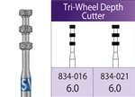 PIRANHA FG Diamond Burs #834-021M Tri-Wheel Depth Cutter, Medium (25pk)