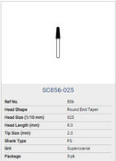 NTI Diamond SuperCoarse FG Round End Taper 856 5/pk
