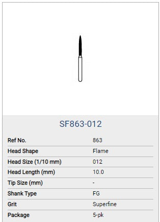 NTI Diamond SuperFine FG Flame SF863-012 5/pk