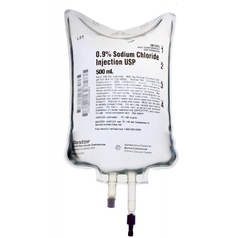 0.9% Sodium Chloride Injection 500mL Bag